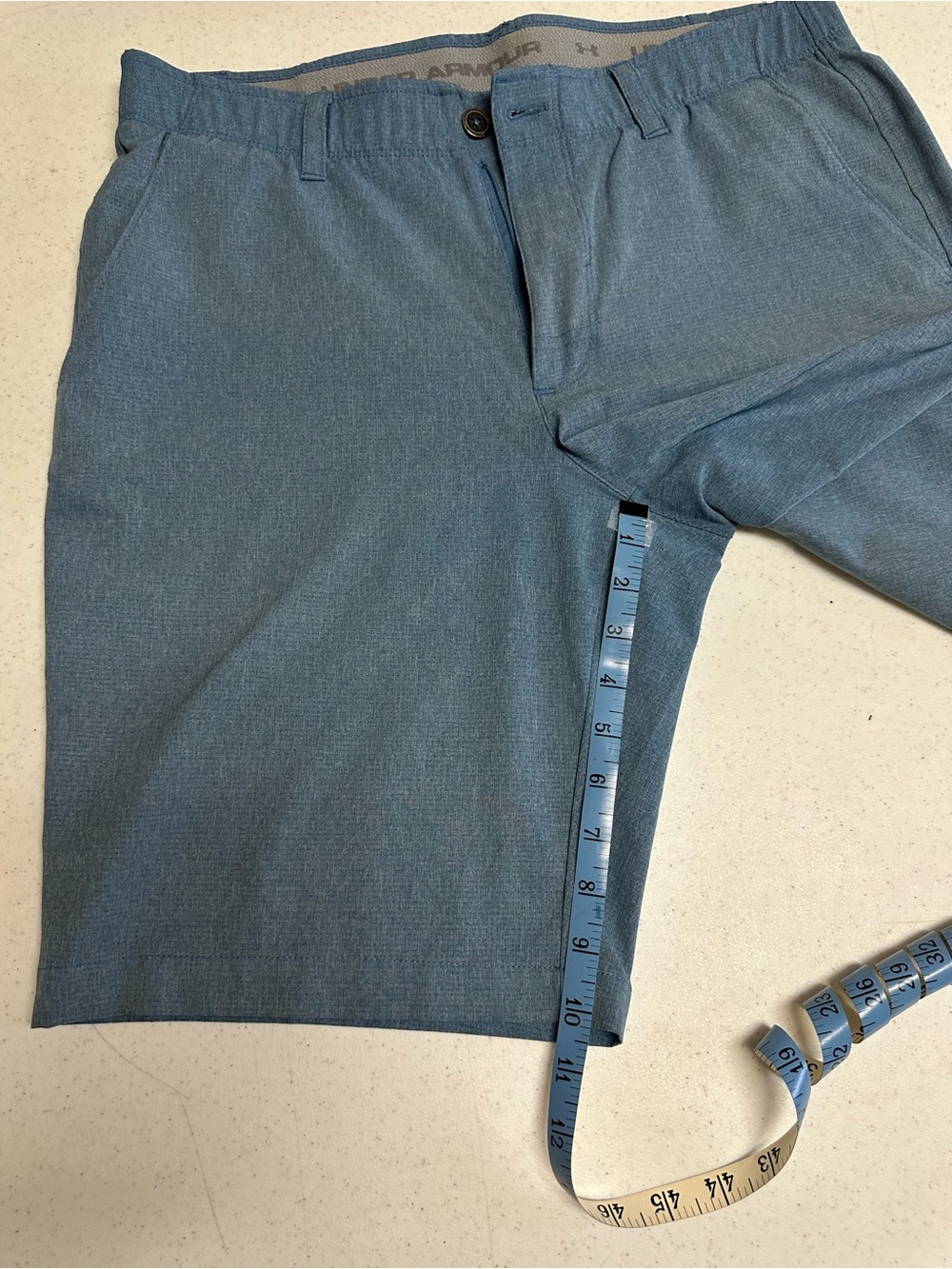 Under Armour Men’s Slate Blue Flat-Front Performance Shorts